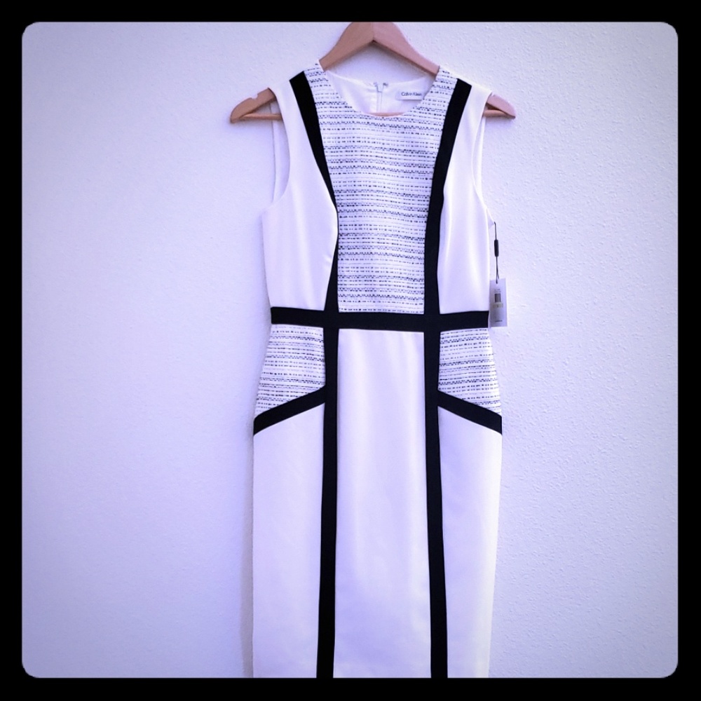 White with black Calvin Klein dresses